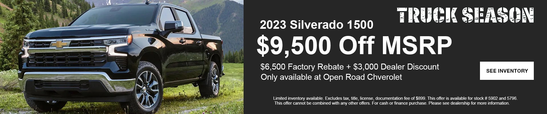 $9,500 OFF New Chevrolet Silverado's at Open Road Chevrolet of Union